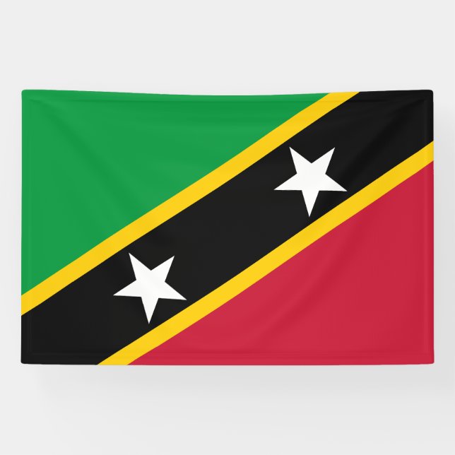 Saint Kitts and Nevis Flag Banner (Horizontal)