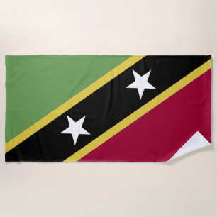 Saint Kitts and Nevis flag Beach Towel