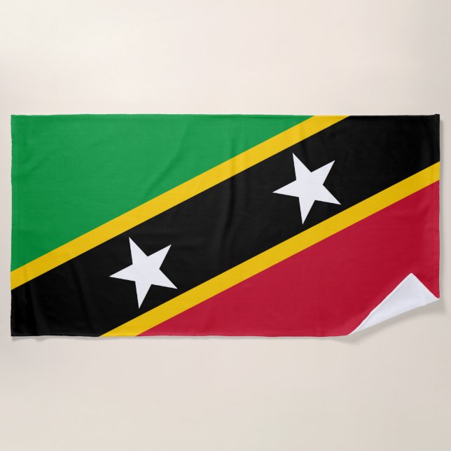Saint Kitts and Nevis Flag Beach Towel (Front)