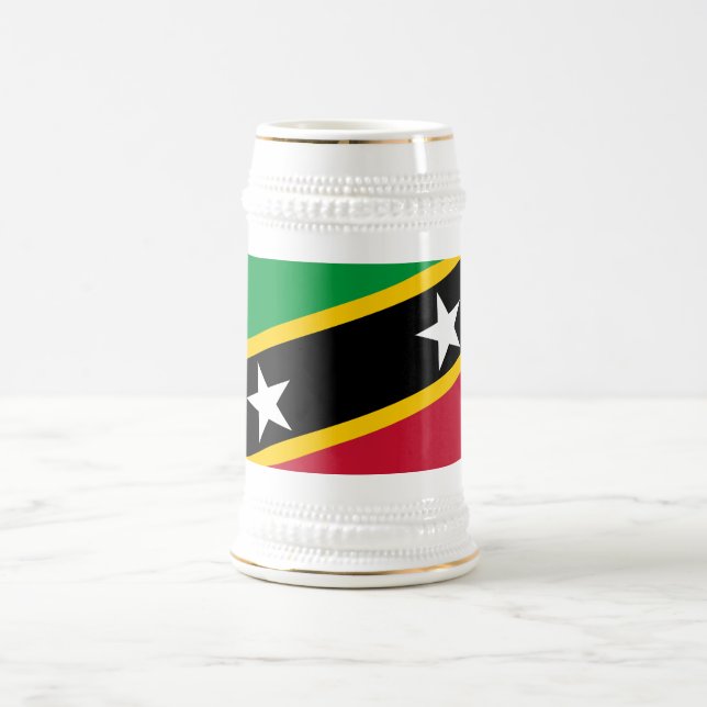 Saint Kitts and Nevis Flag Beer Stein (Center)