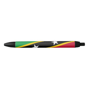 Saint Kitts and Nevis Flag Black Ink Pen
