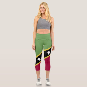 Saint Kitts and Nevis flag Capri Leggings