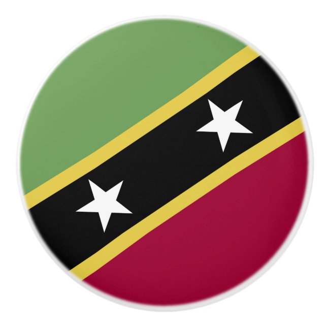 Saint Kitts and Nevis flag Ceramic Knob (Front)