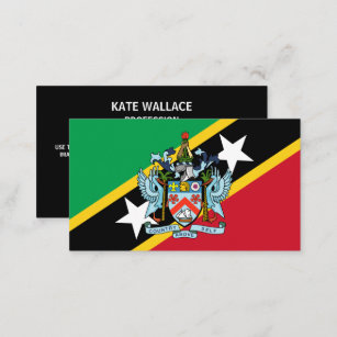 Saint Kitts and Nevis Flag & Coat of Arms Business Card