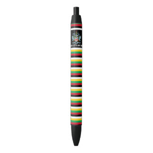Saint Kitts and Nevis Flag Cute Patriotic Black Ink Pen