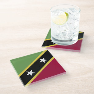 Saint Kitts and Nevis flag Glass Coaster
