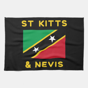 Saint Kitts And Nevis Flag Independence Caribbean Kitchen Towel