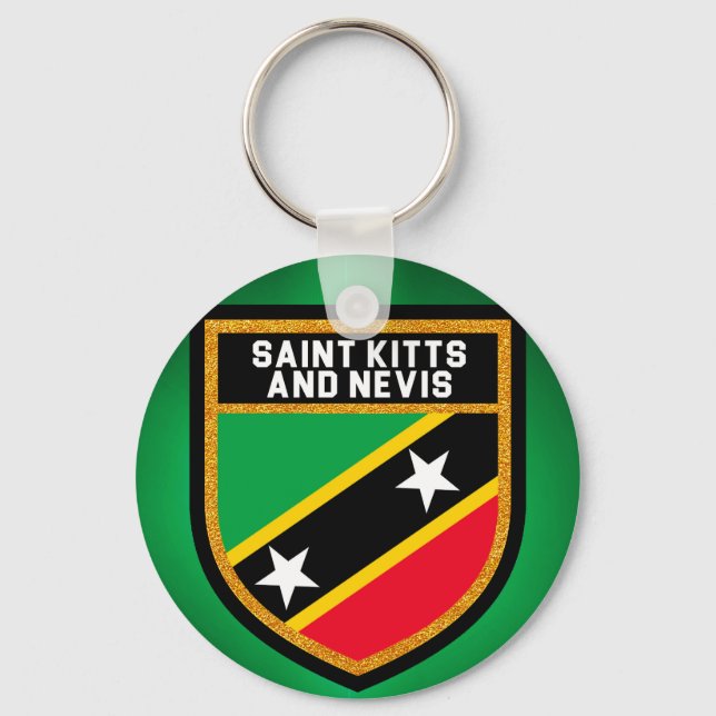 Saint Kitts And Nevis Flag Keychain (Front)