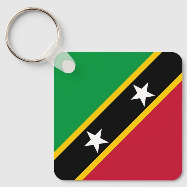 Saint Kitts and Nevis Flag Keychain (Front)