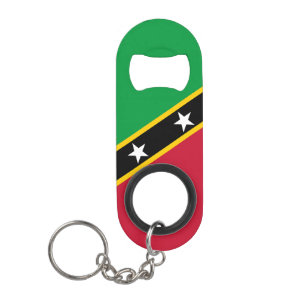 Saint Kitts and Nevis Flag Keychain Bottle Opener