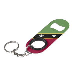 Saint Kitts and Nevis flag Keychain Bottle Opener