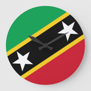 Saint Kitts and Nevis Flag Large Clock