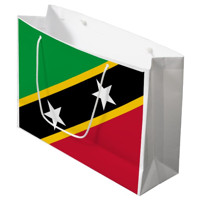 Saint Kitts and Nevis Flag Large Gift Bag (Front Angled)