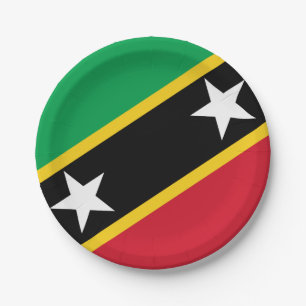 Saint Kitts and Nevis Flag Paper Plate