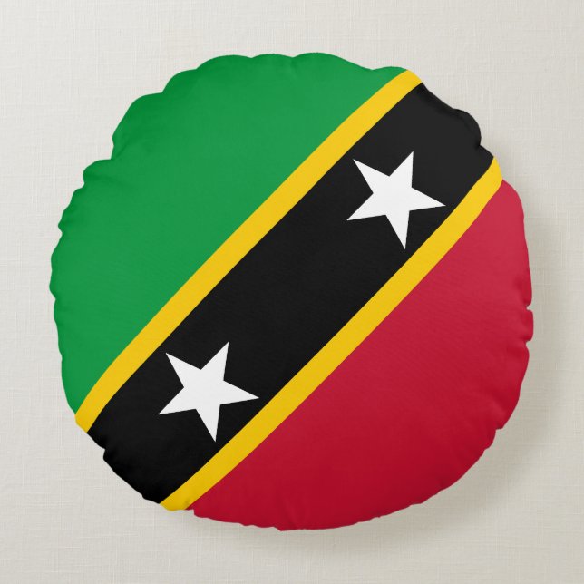 Saint Kitts and Nevis Flag Round Pillow (Front)