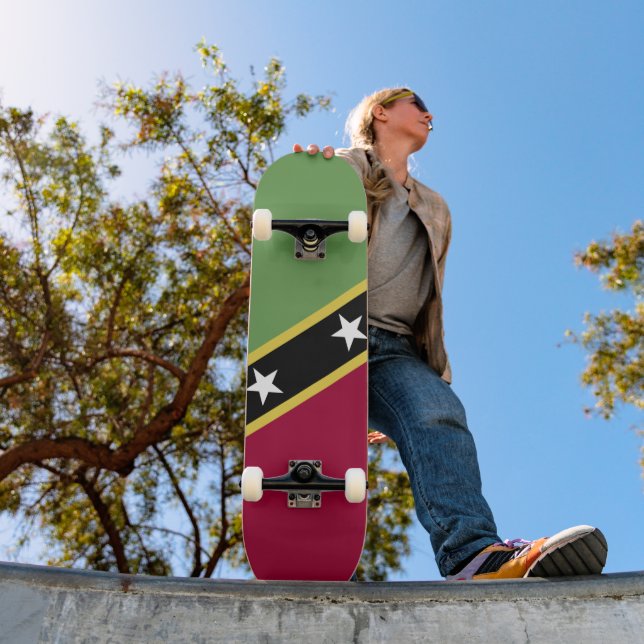 Saint Kitts and Nevis flag Skateboard (Outdoor 1)