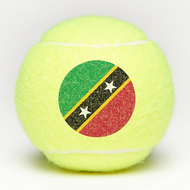 Saint Kitts and Nevis Flag Tennis Balls (Front)