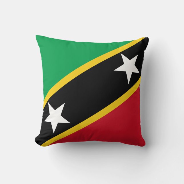Saint Kitts and Nevis Flag Throw Pillow (Front)