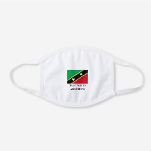 Saint Kitts and Nevis Flag White Cotton Face Mask