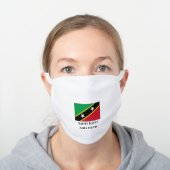 Saint Kitts and Nevis Flag White Cotton Face Mask (Worn)