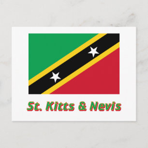 Saint Kitts and Nevis Flag with Name Postcard
