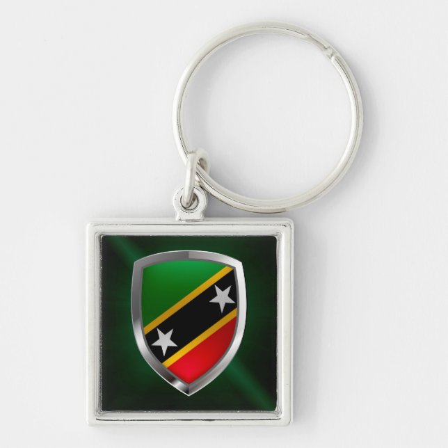 Saint Kitts and Nevis Metallic Emblem Keychain (Front)