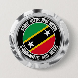 Saint Kitts and Nevis Round Emblem 3 Inch Round Button