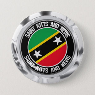 Saint Kitts and Nevis Round Emblem 3 Inch Round Button