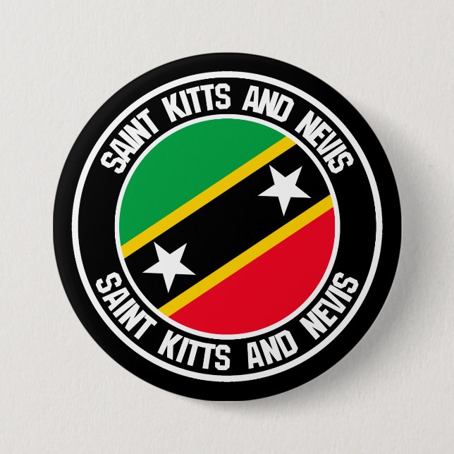 Saint Kitts and Nevis Round Emblem 3 Inch Round Button (Front)