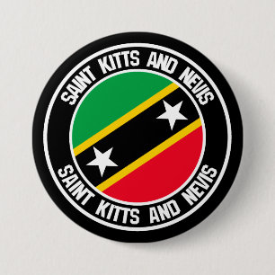 Saint Kitts and Nevis Round Emblem 3 Inch Round Button