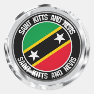 Saint Kitts and Nevis Round Emblem Classic Round Sticker