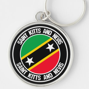 Saint Kitts and Nevis Round Emblem Keychain