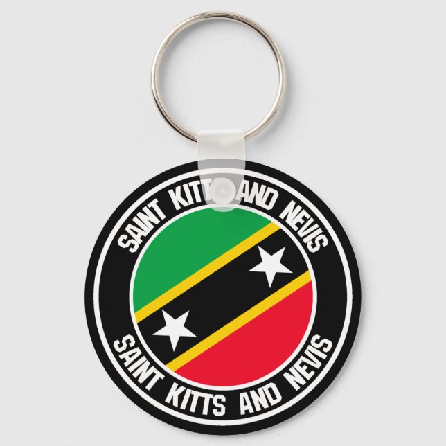 Saint Kitts and Nevis Round Emblem Keychain (Front)