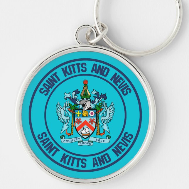 Saint Kitts and Nevis Round Emblem Keychain (Front)