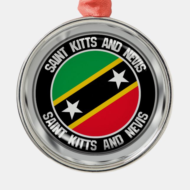 Saint Kitts and Nevis Round Emblem Metal Ornament (Front)