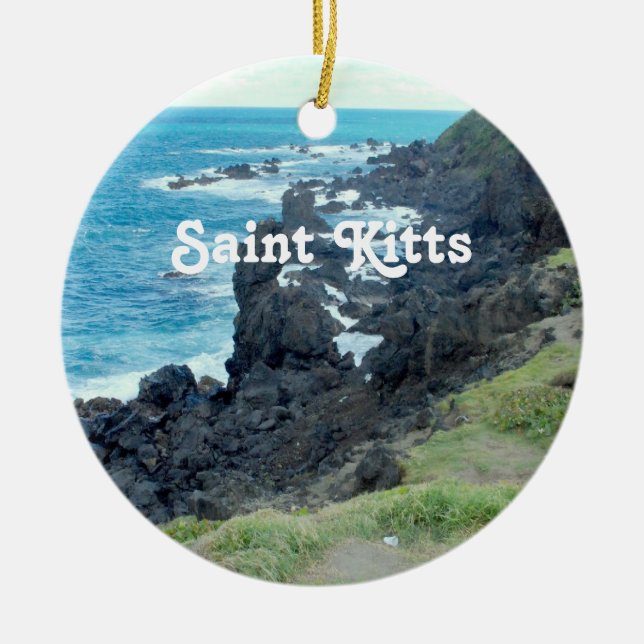 Saint Kitts Coast Ceramic Ornament (Front)