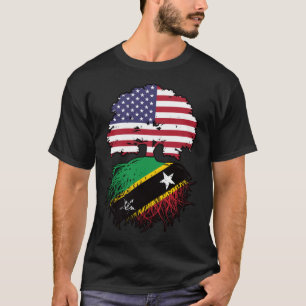 Saint Kitts Kittitian American USA Tree Roots Flag T-Shirt