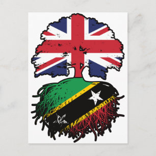 Saint Kitts Kittitian British UK Tree Roots Flag Postcard