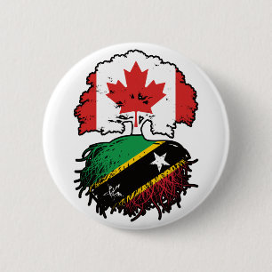 Saint Kitts Kittitian Canadian Canada Tree Roots 2 Inch Round Button