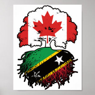 Saint Kitts Kittitian Canadian Canada Tree Roots Poster