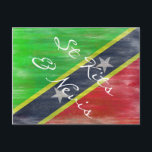 Saint Kitts & Nevis distressed flag Postcard<br><div class="desc">A distressed version of the flag,  which you can add your own persona message to if you wish. From the extensive Windsor Collection of images</div>