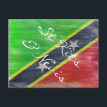 Saint Kitts & Nevis distressed flag Postcard<br><div class="desc">A distressed version of the flag,  which you can add your own persona message to if you wish. From the extensive Windsor Collection of images</div>