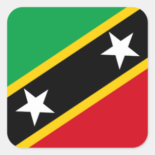Saint Kitts & Nevis Flag  Square Sticker