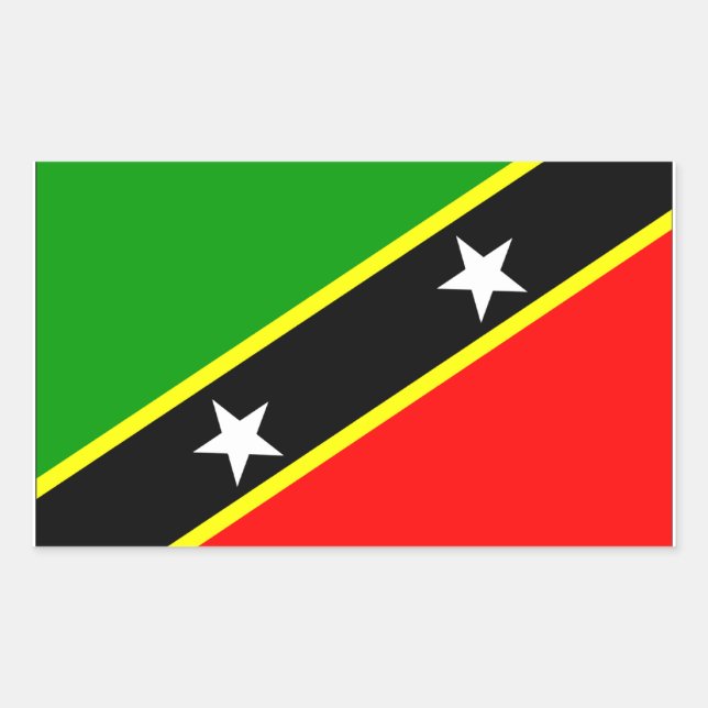 Saint Kitts Nevis Flag Sticker (Front)
