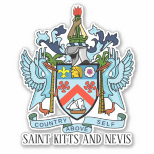 Saint Kitts Nevis National Coat Of Arms Patriotic