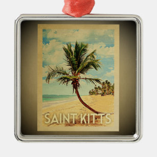 Saint Kitts Vintage Travel Ornament Palm Tree St