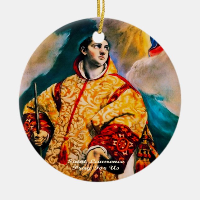 Saint Lawrence Ceramic Ornament (Front)