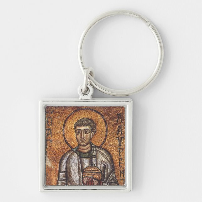Saint Lawrence Mosaic Historical Art Keychain (Front)