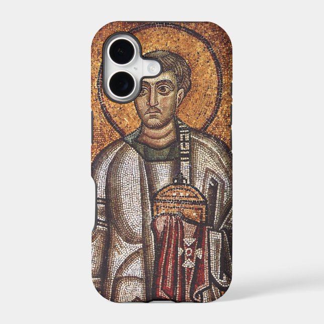 Saint Lawrence Orthodox Mosaic Art Print (Back)
