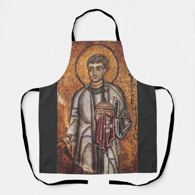 Saint Lawrence Orthodox Mosaic Art Print Apron (Front)